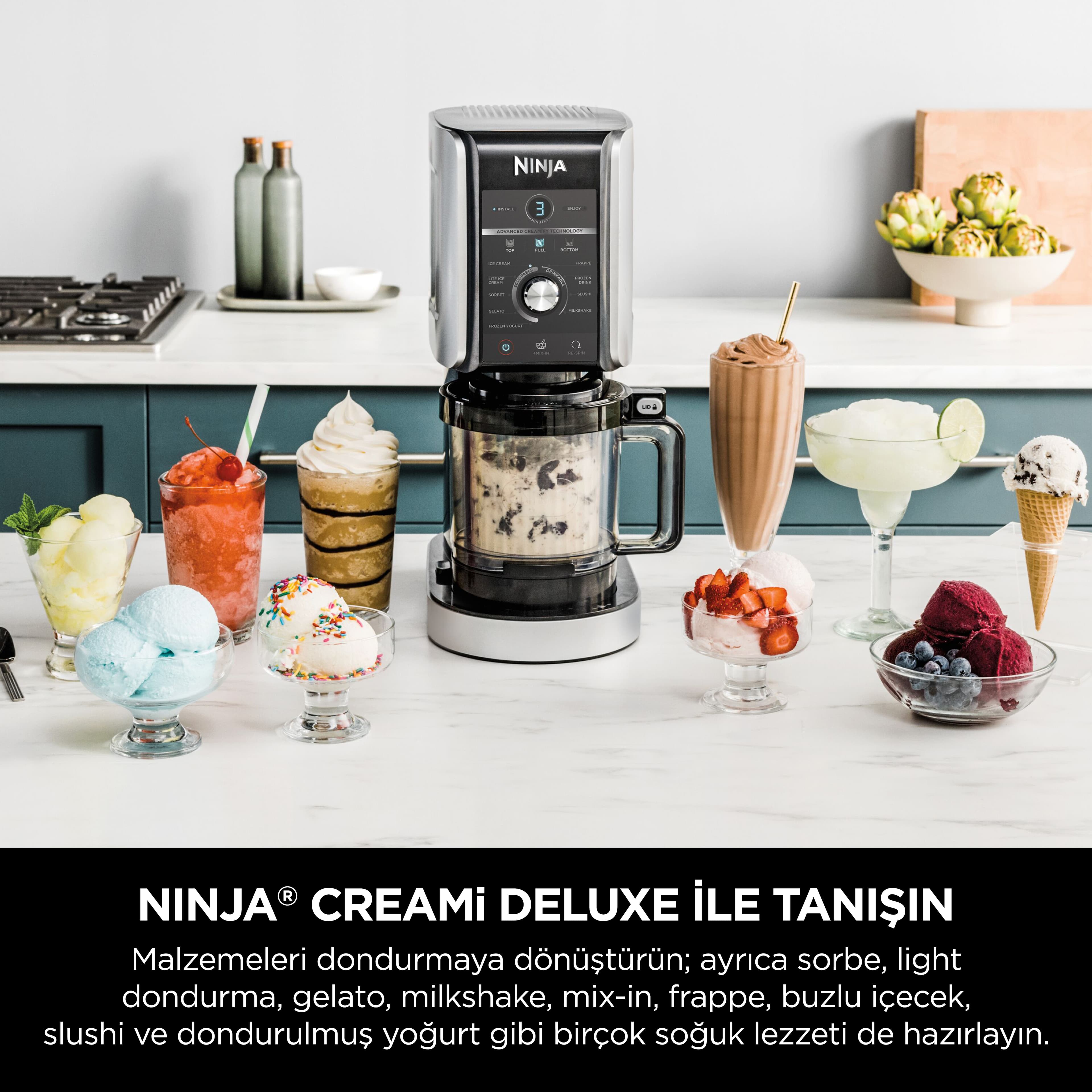 Ninja Creami Deluxe 10-in-1 NC502EU Dondurma ve Frozen Makinesi