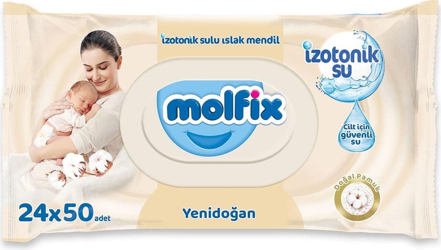 Molfix Yenidoğan Izotonik Sulu Mendil 24'Lü Fırsat Paketi 1200'Lü
