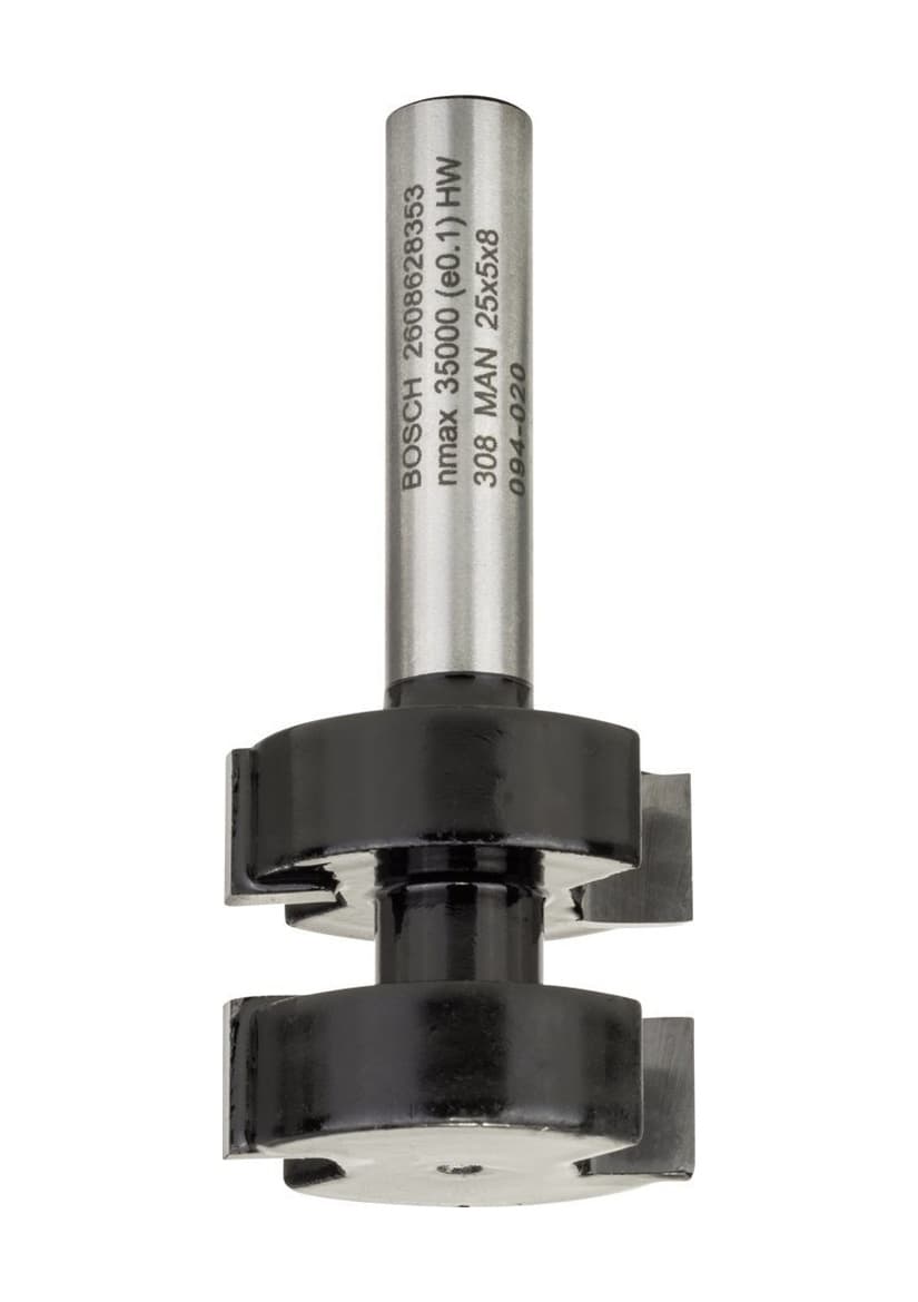 Bosch Standard Seri Ahşap İçin Çift Oluklu. Sert Metal Dilli Birleşim Frezesi 8x25x58MM - 2608628353