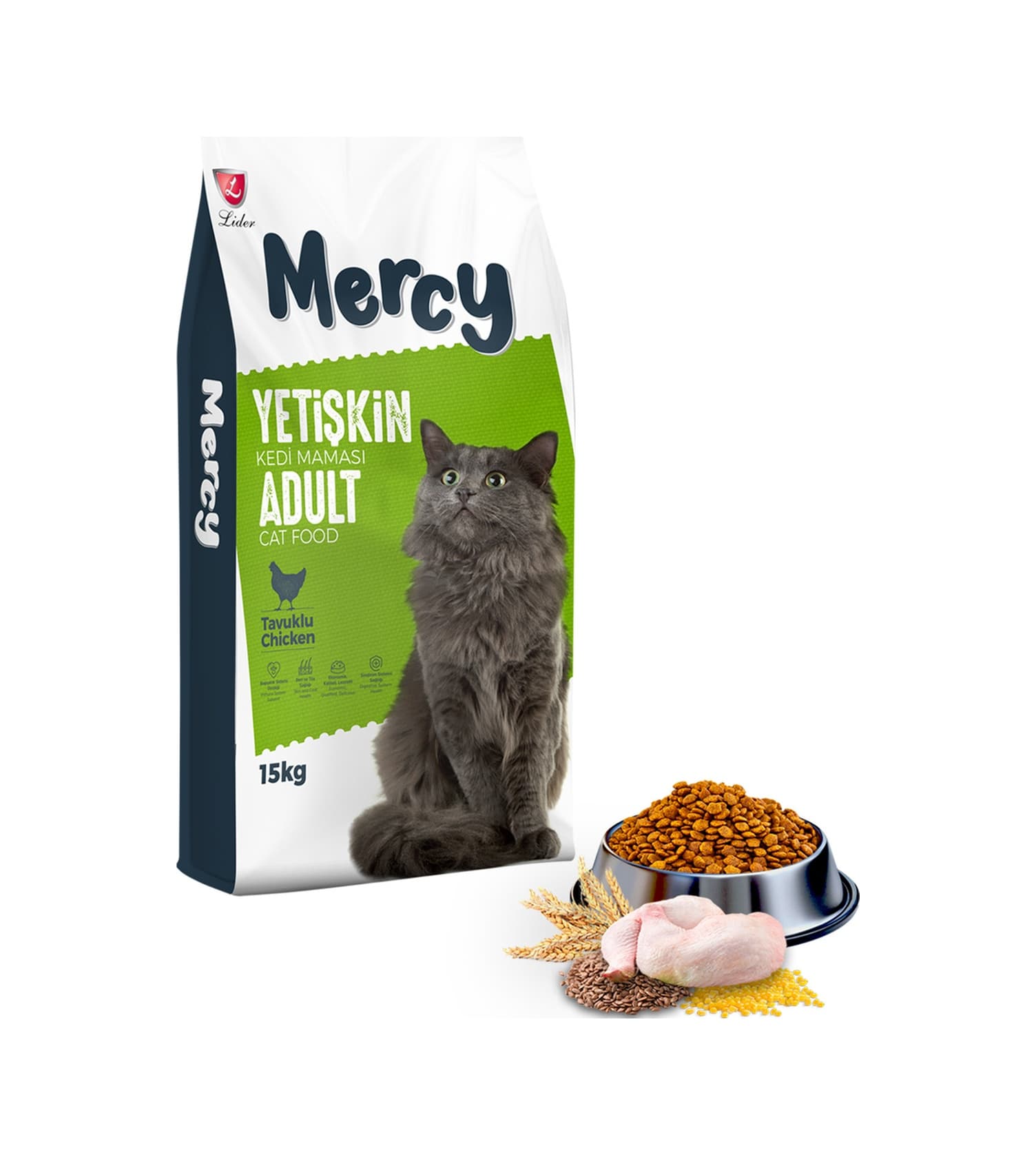 Mercy Tavuklu Yetişkin Kedi Maması 15 KG