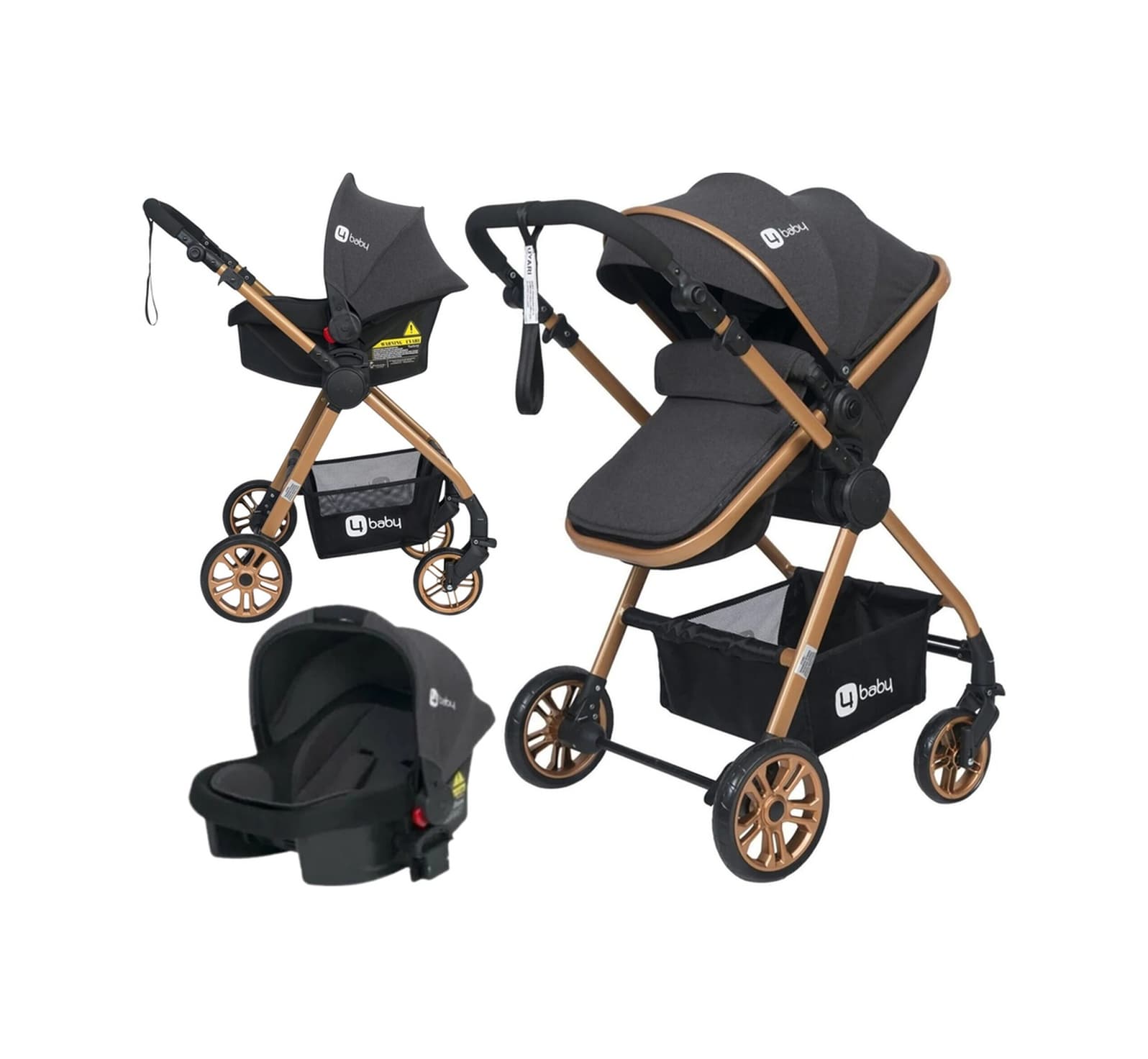 Esse Model Gold Antrasit Travel Bebek Arabası Puset