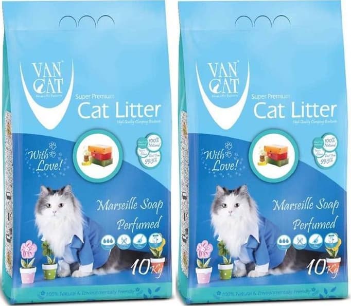Vancat Marsilya Sabunlu İnce Taneli Kedi Kumu 2 x 10 KG
