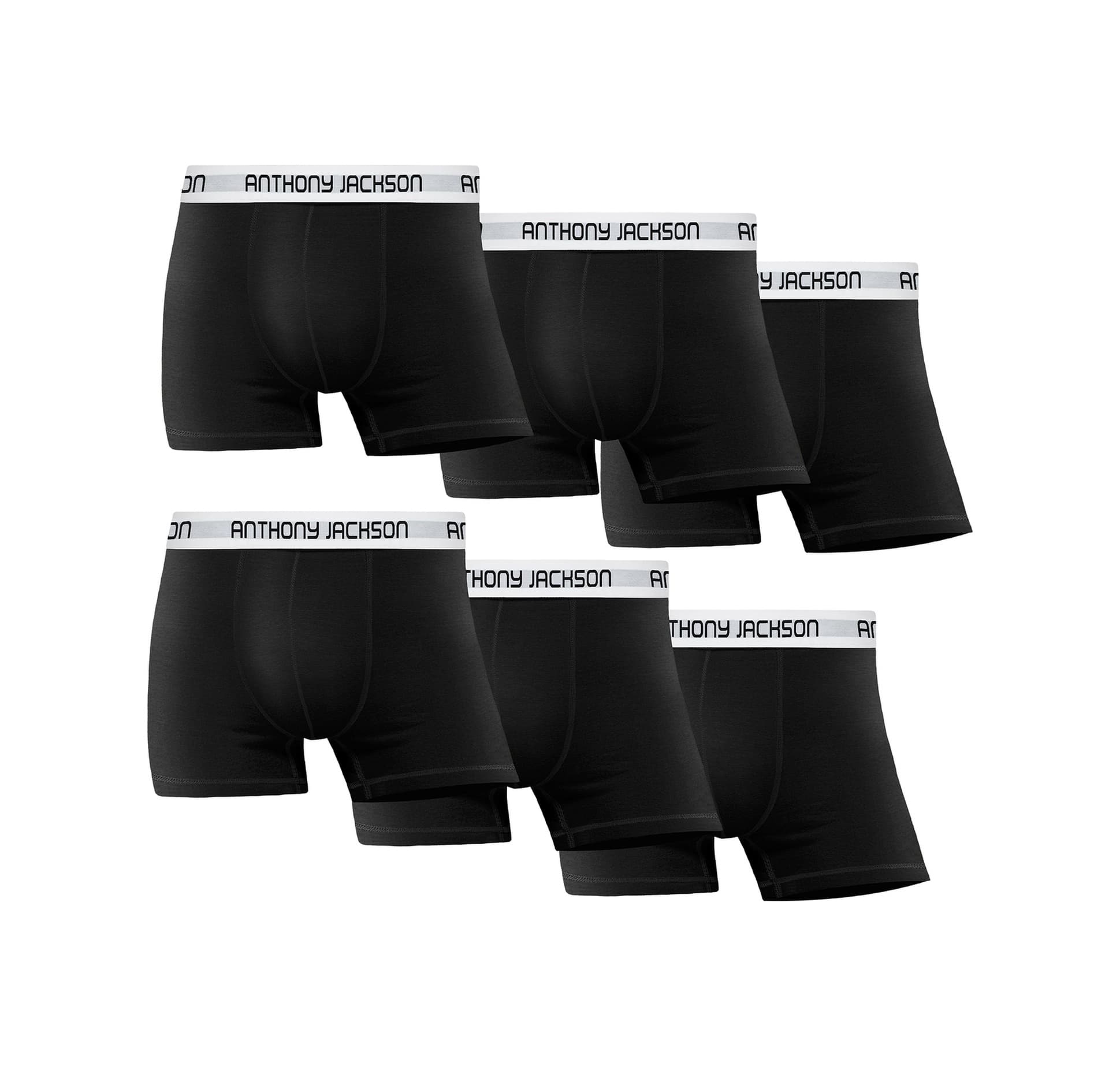 Anthony Jackson Douglas Likralı Premium Erkek Boxer 6'lı Kutu - Siyah