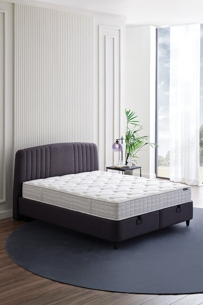 Yataş Bedding Silver Therapy Yatak, Canto Baza, Silver Başlık Tek Kişilik 3'lü Set 100x200 - Antrasit