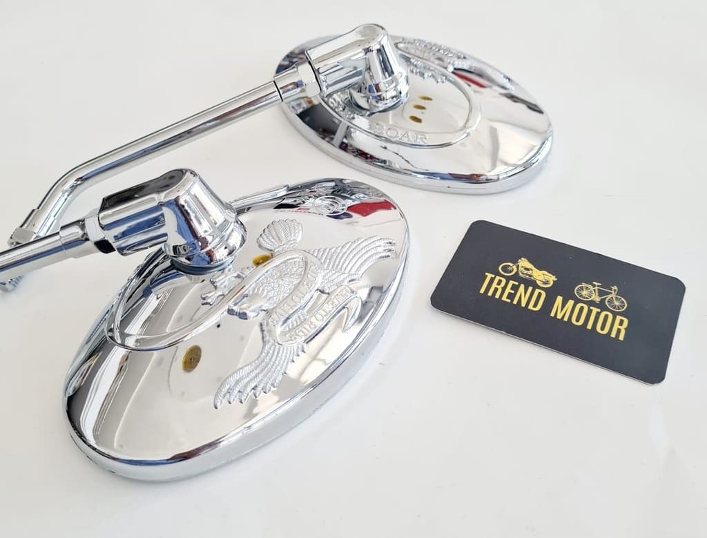 Motosiklet Ayna Kartallı Nikel - 10Mm Diş Ebatı Chopper