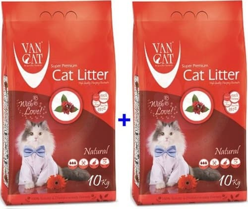 Vancat Kokusuz Topaklaşan İnce Taneli Bentonit Kedi Kumu 2 x 10 KG