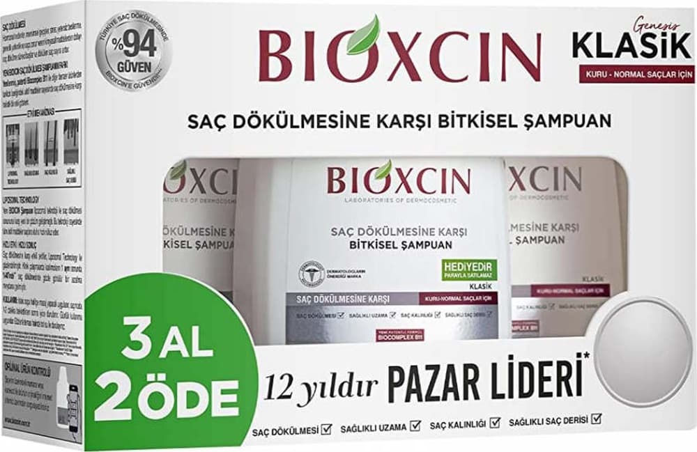 Bioxcin Genesis Kuru ve Normal Saç Dökülmesine Karşı Şampuan 3 x 300 ML