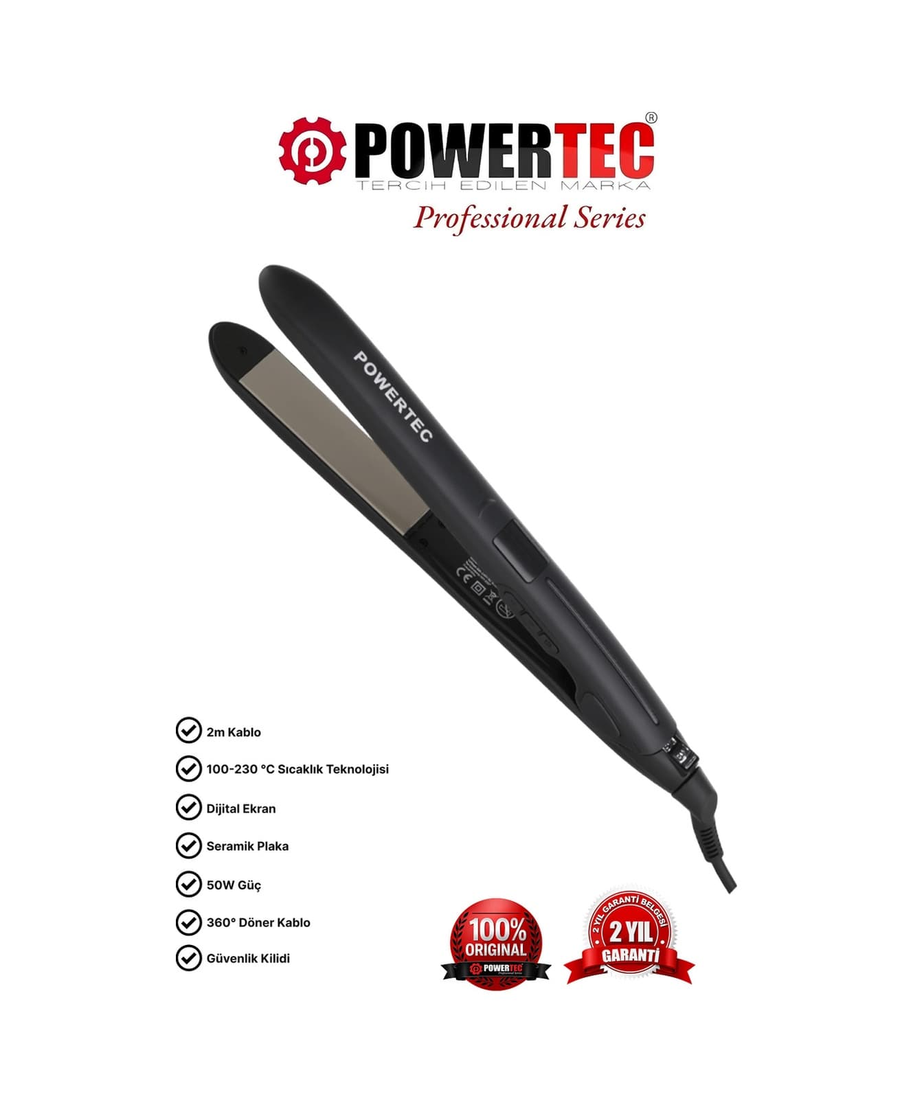 Powertec TR-2800 Profesyonel Saç Düzleştirici