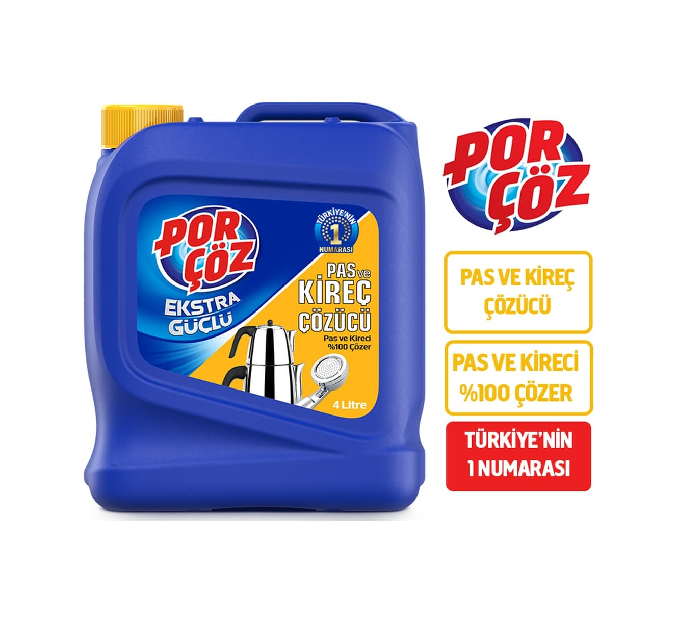 Porçöz Ekstra Güçlü Pas ve Kireç Çözücü 4 L