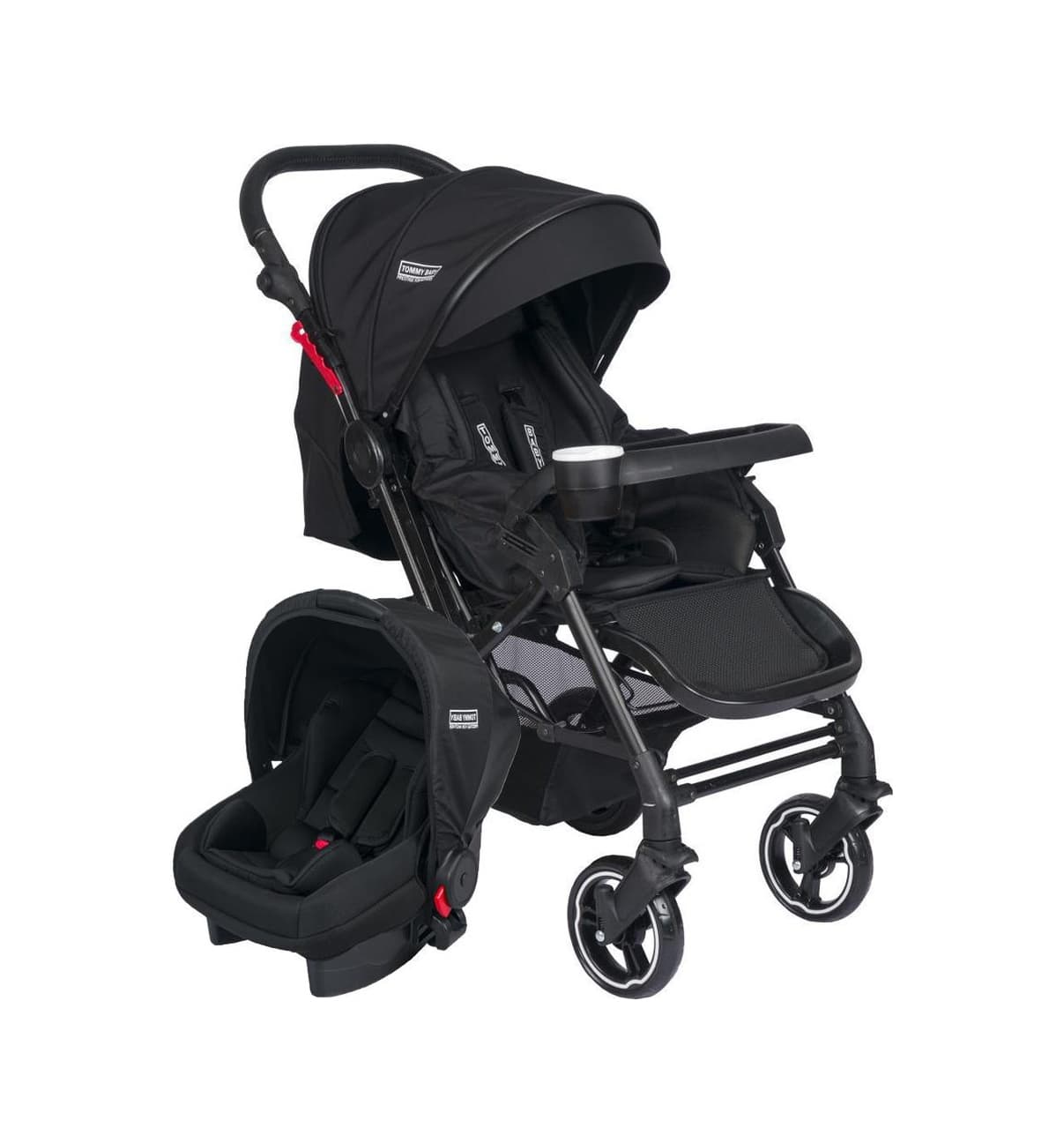 Tommybaby Tornado Travel Çift Yönlü Bebek Arabası Seyahat Sistem Puset Siyah
