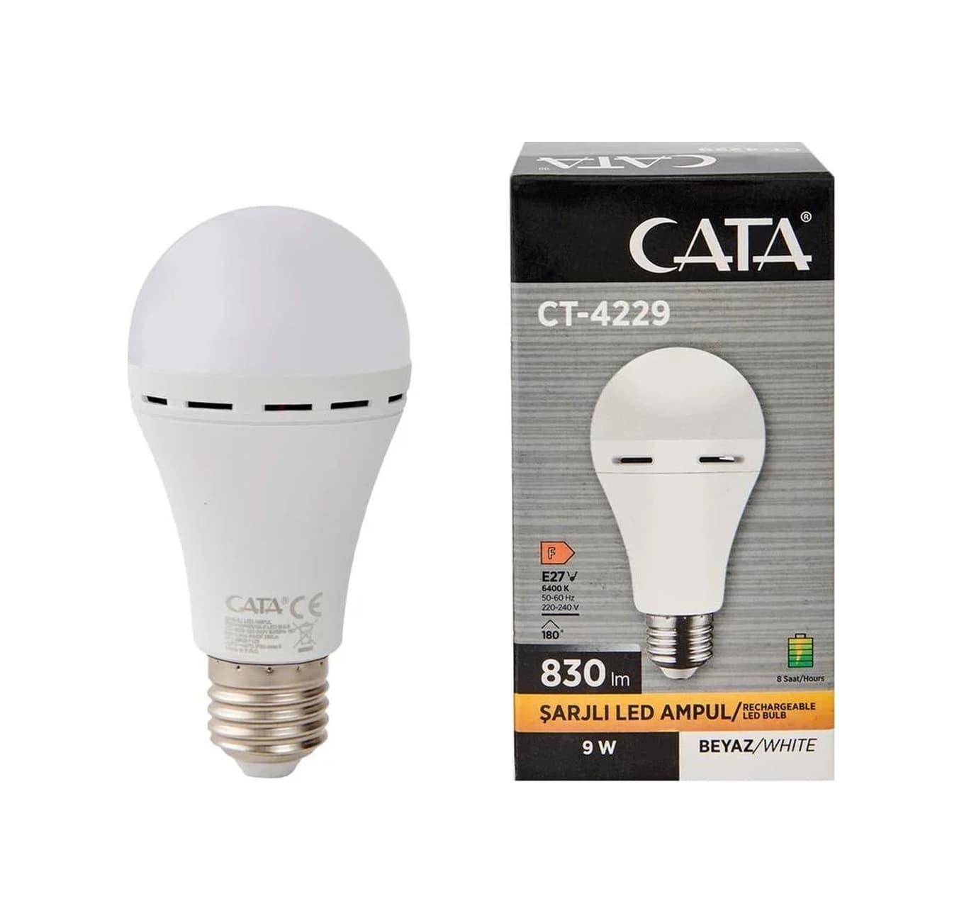 Cata 9w Şarjlı Led Ampul 10'lu Eko Paket