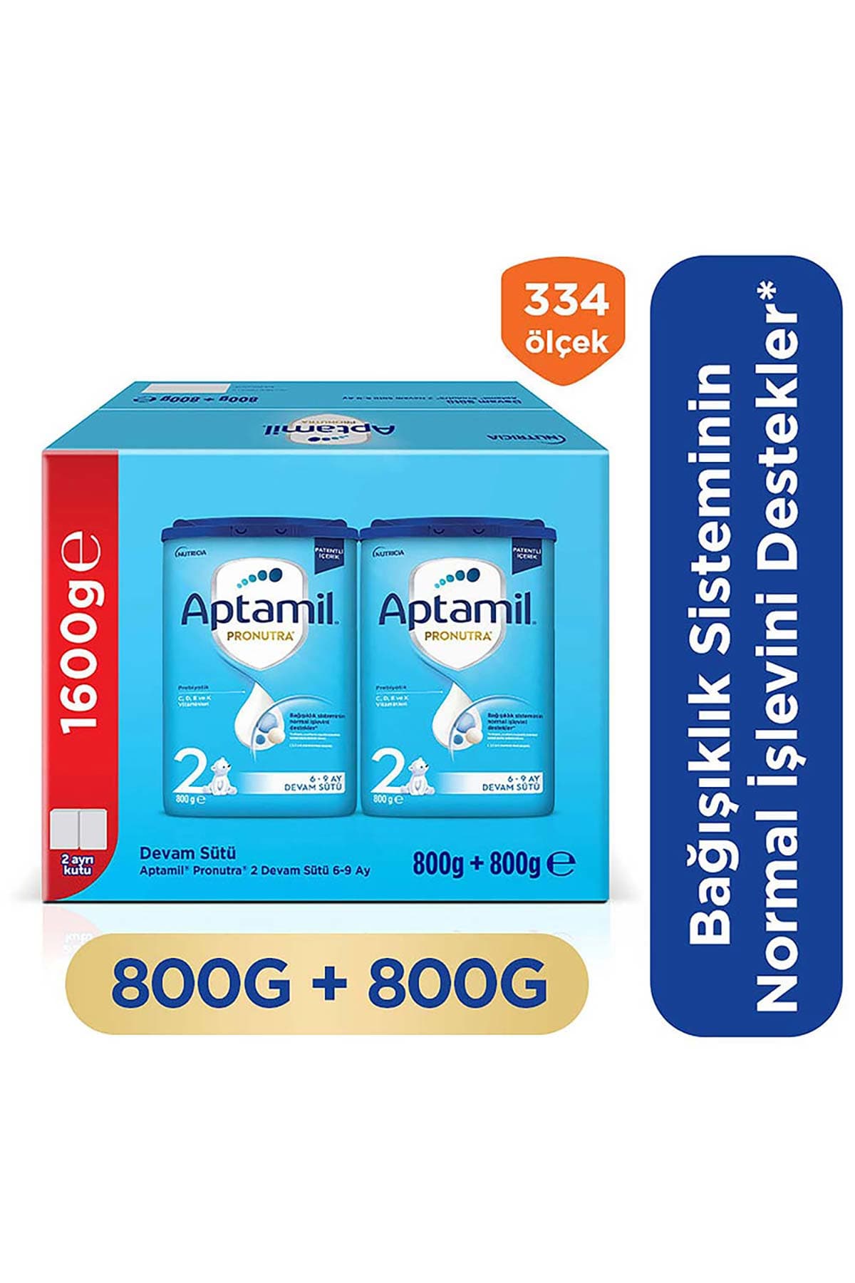 Aptamil 2 Prebiyotikli Devam Sütü 800 G x 2 Adet 1600 G