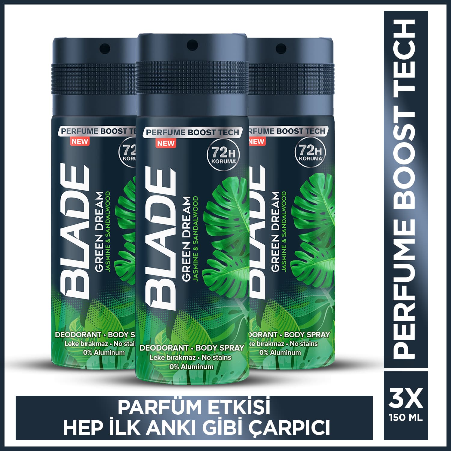 Blade Green Dream Erkek Sprey Deodorant 3 x 150 ML