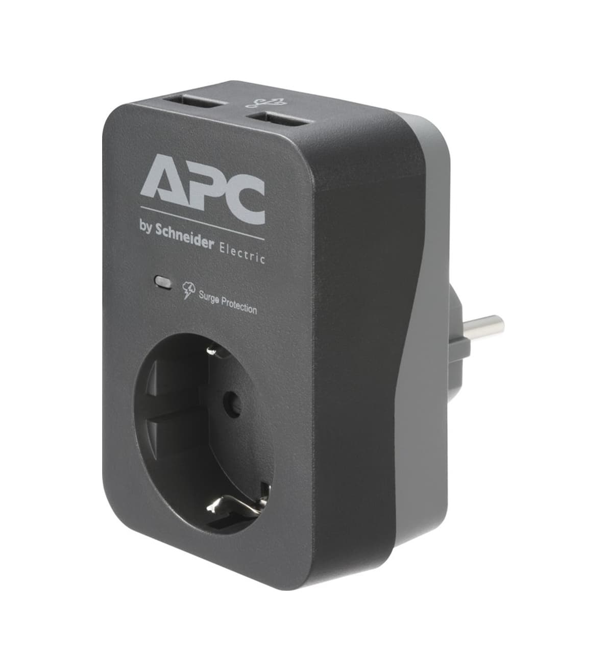 Apc By Schneider Electric PME1WU2B-GR Tekli Akım Korumalı Priz 2 USB Hızlı Şarj Çıkışlı Siyah