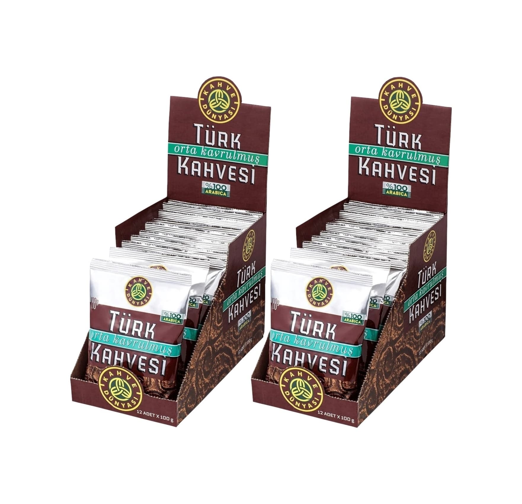 Kahve Dünyası Orta Kavrulmuş Türk Kahvesi 100GR (24 Lü Set) (2 Kutu)