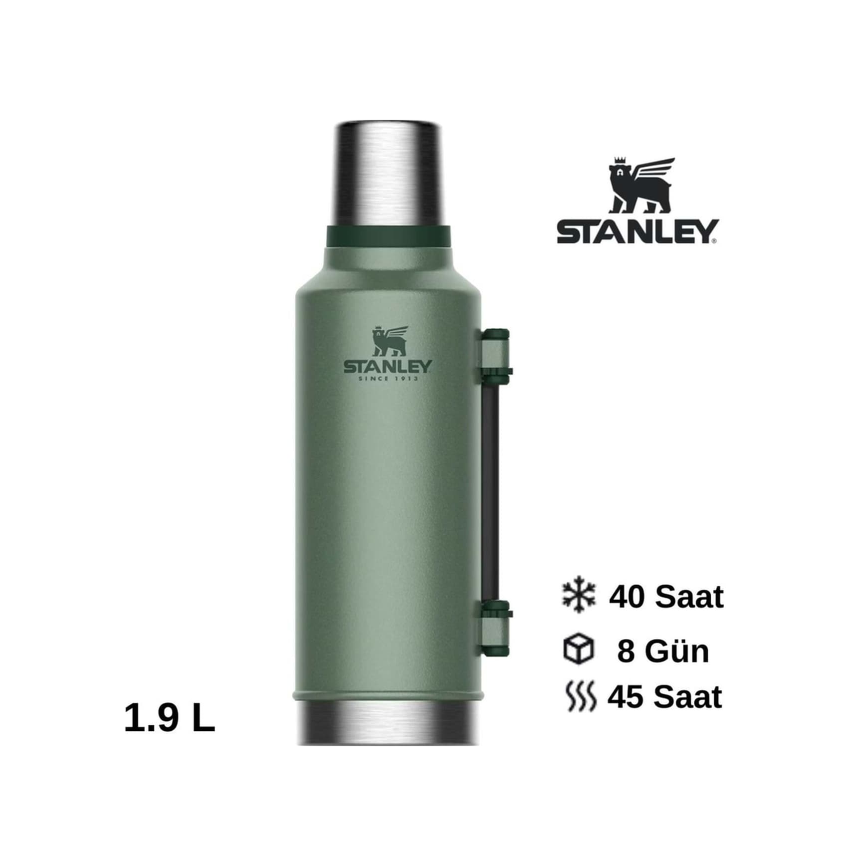Stanley Legendary Klasik Vakumlu Paslanmaz Çelik Termos 1.9 Lt Yeşil