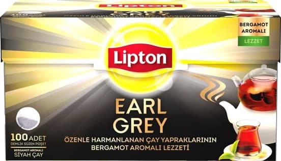 Lipton Earl Grey Bergamot Aromalı Siyah Süzen Demlik Poşet Çay 100 x 3.2 G