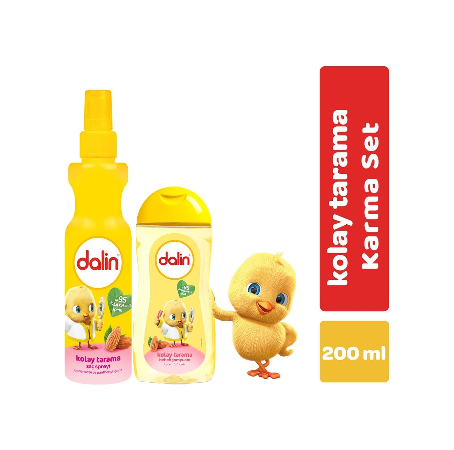 Dalin Kolay Tarama Saç Spreyi Badem Özlü 200 ML + Kolay Tarama Badem Özlü Şampuan 200 ML