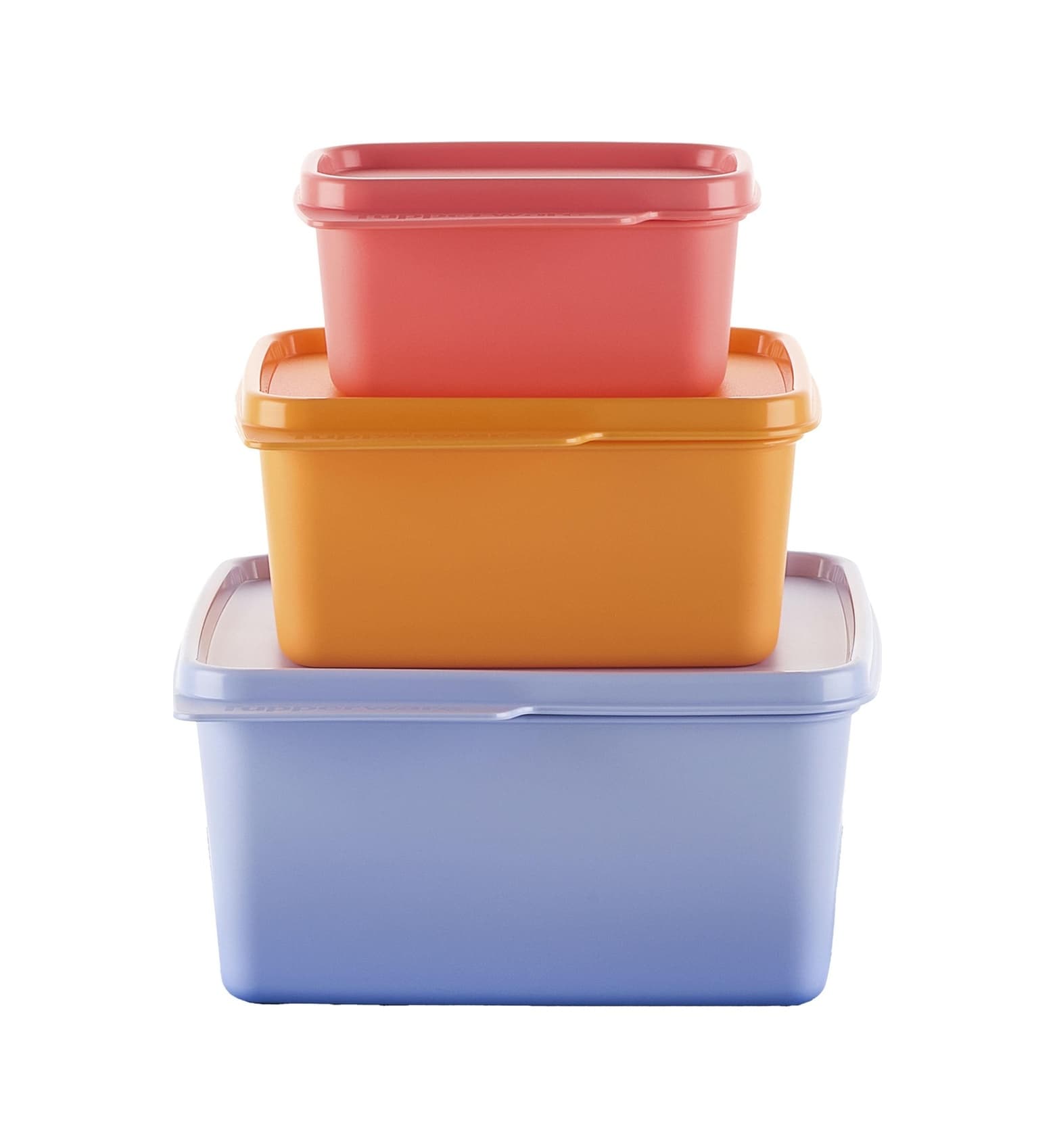 Tupperware Kare Saklama Kabı 3'lü Set Çok Renkli