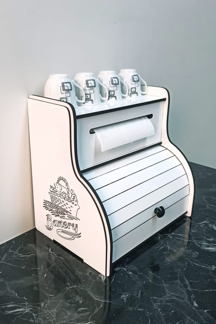 New Bread Box-yeni Ekmeklik Havlu Peçetelik Saklama Gözlü Beyaz