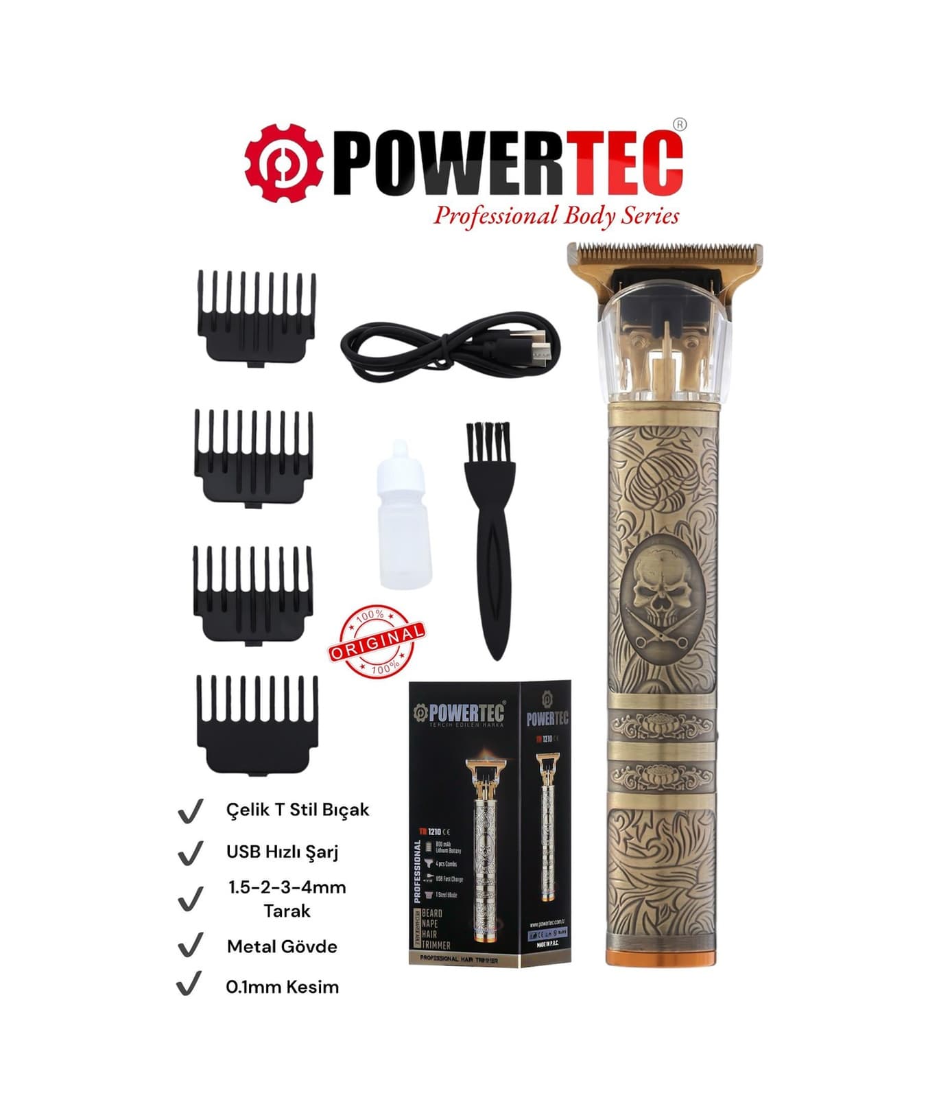 Powertec TR-1210 Sakal Ense Tıraş Makinesi