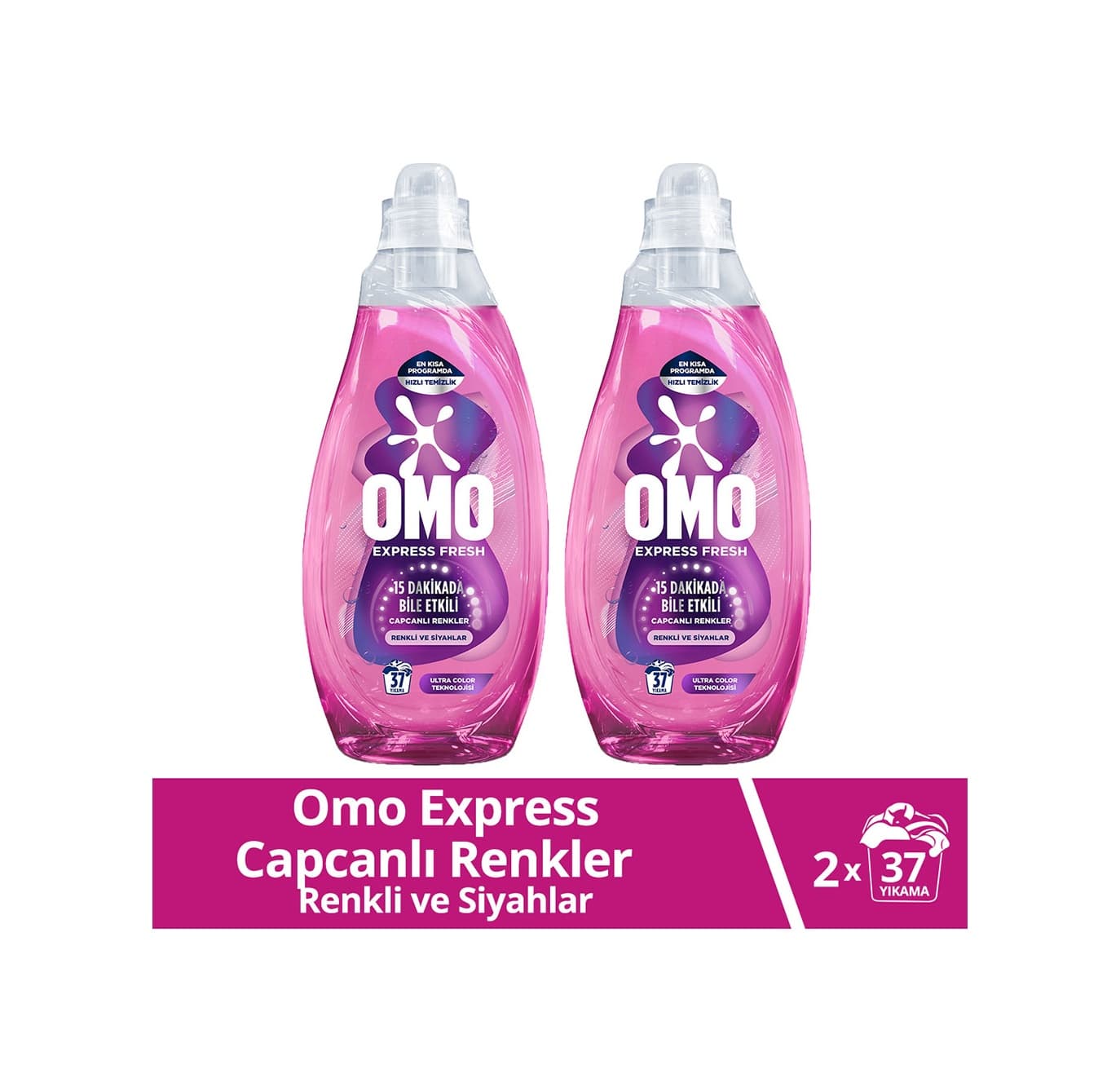 Omo Express Fresh Capcanlı Renkler Renkli ve Siyahlar Sıvı Çamaşır Deterjanı 2 x 1480 ML