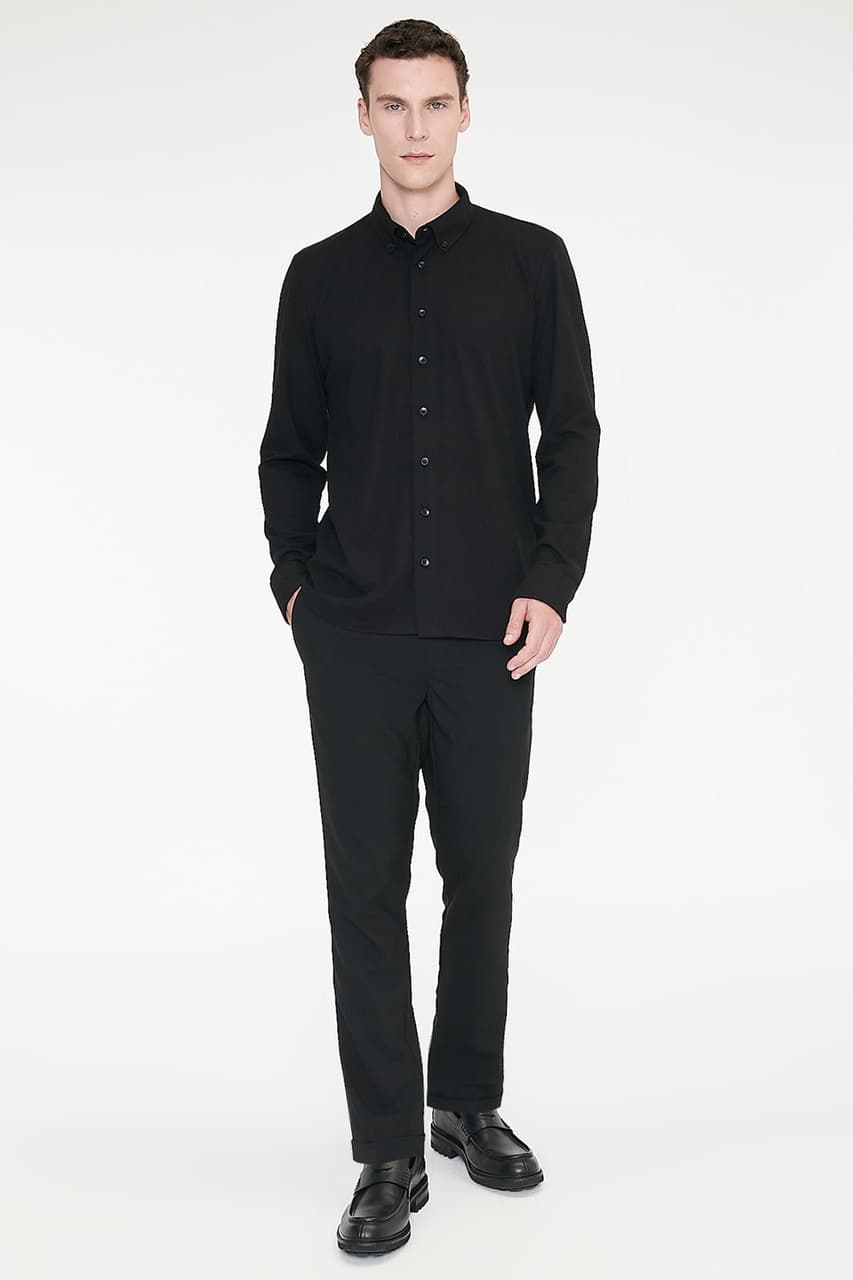 Ac&Co / Altınyıldız Classics Slim Fit Dar Kesim Beli Bağlamalı Yan Cepli Erkek Pantolon - Siyah