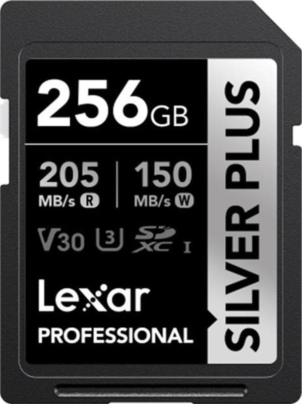 Lexar 256 GB Silver Plus SD UHSI V30 U3 205MB/S Hafıza Kartı