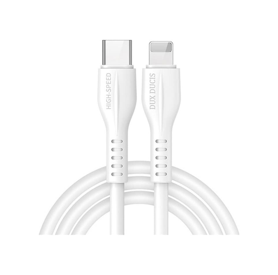 Dux Ducis Apple iPhone Uyumlu 20W Hızlı Şarj 13- 12,11 Kablosu 1M-Beyaz