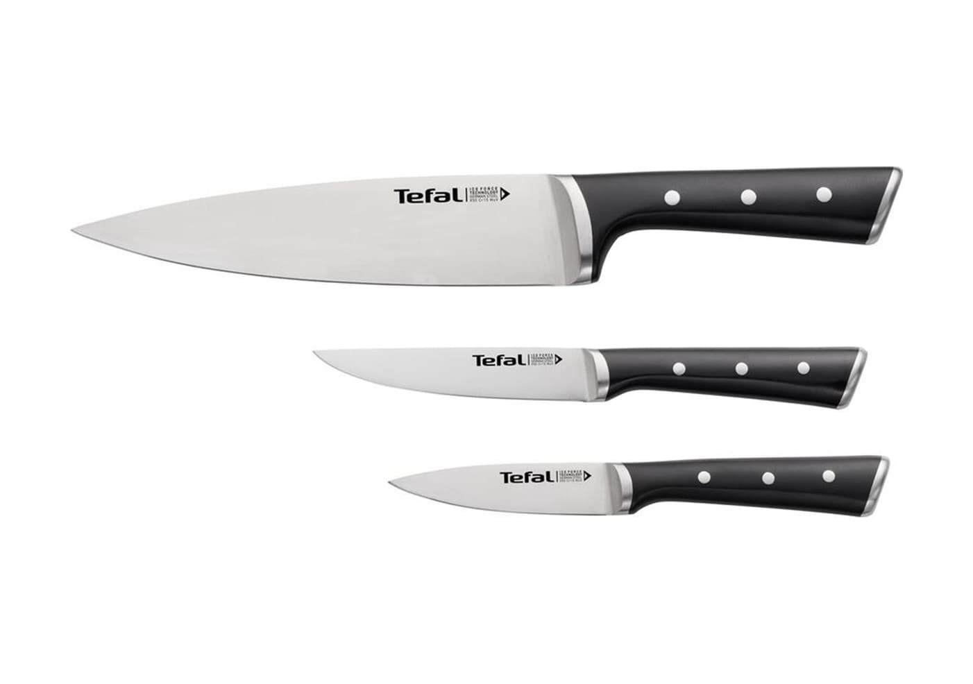 Tefal Ice Force Bıçak Seti 3 Parça 001 Siyah
