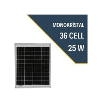 Uretech 25 Watt Monokristal Güneş Paneli 12 V