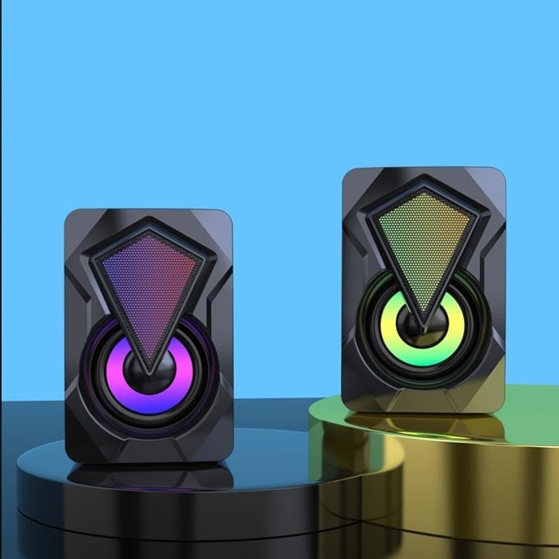 Rgb Işıklı Gaming Pc Bilgisayar Hoparlörü 1 + 1 Speaker X2