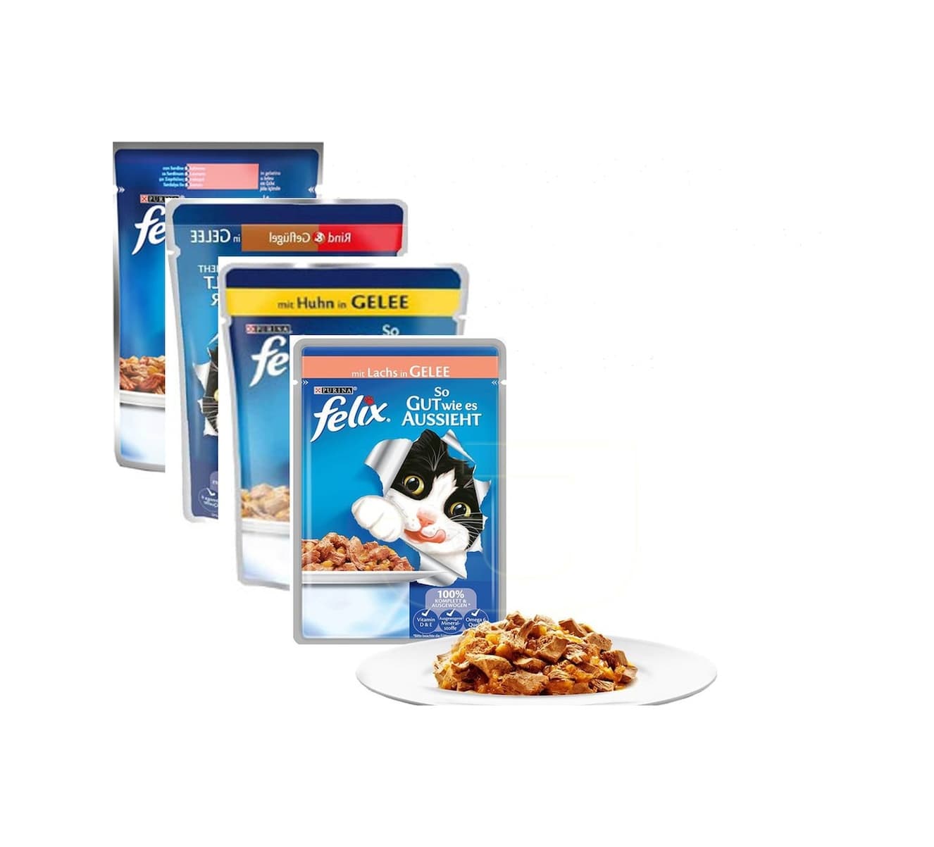 Purina Felix Karışık Çeşitli Pouch Yetişkin Kedi Yaş Maması 20 x 85 G