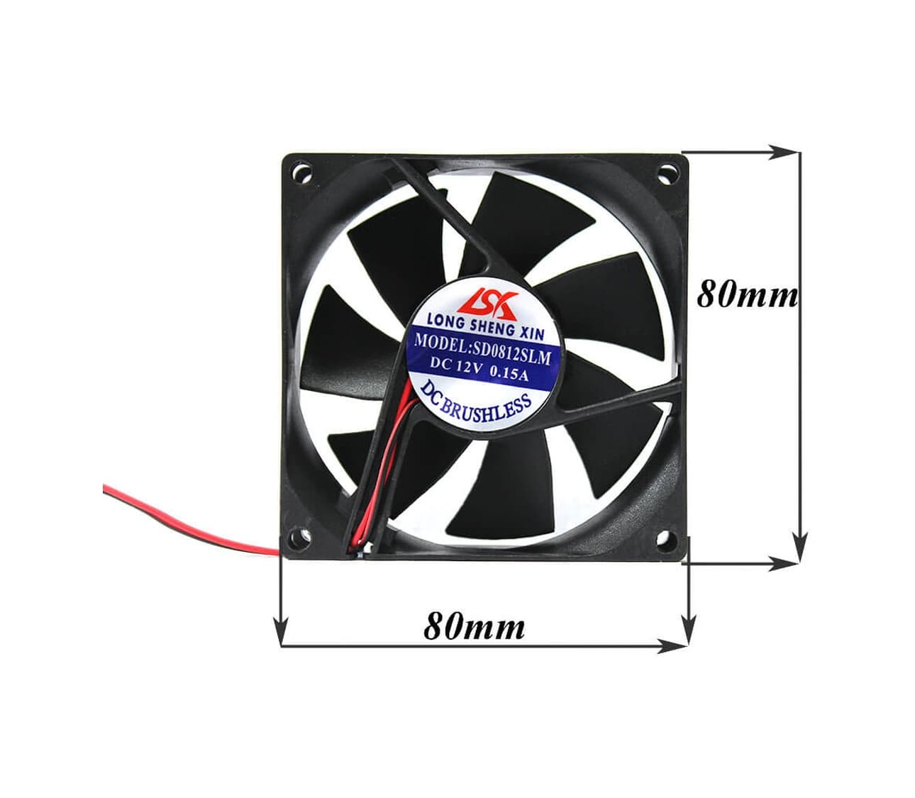 8Cm Kasa Fanı Siyah 80 x 80 x 25Mm Kasa Soğutucu Fan Sessiz