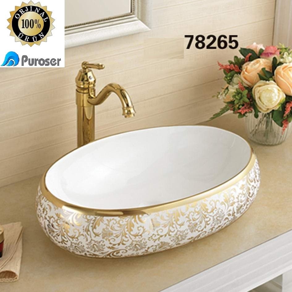 Puroser Flower Tezgah Üstü Çanak Lavabo