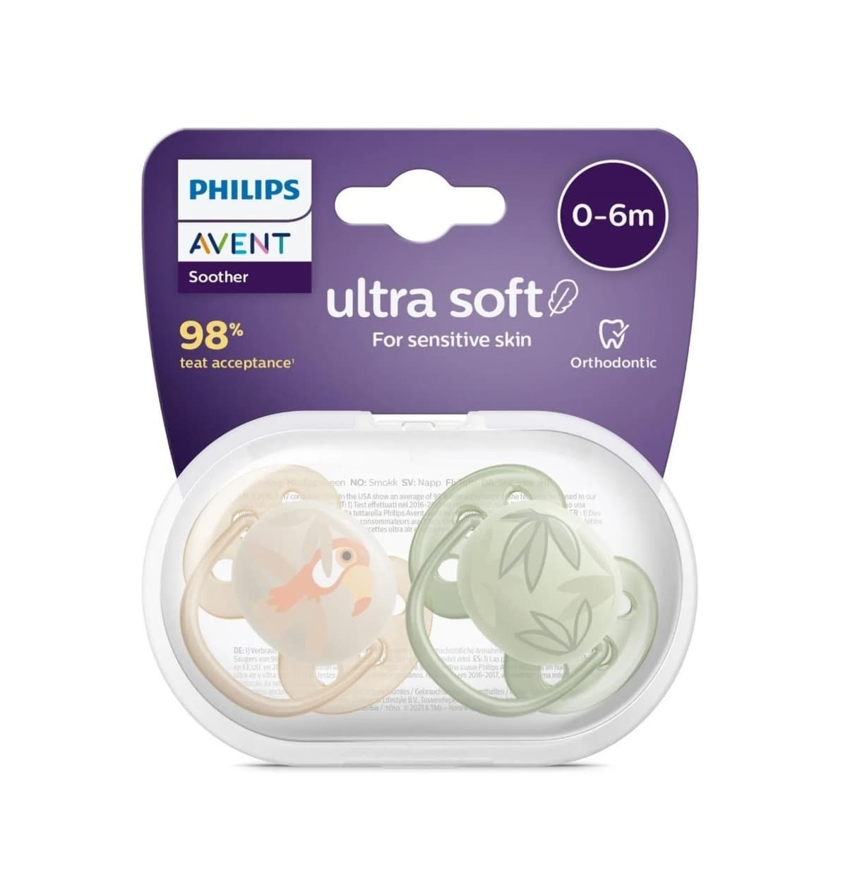 Philips Avent Ultra Soft Yumuşak 2li Emzik 0-6 Ay - Scf091/07 Çok Renkli