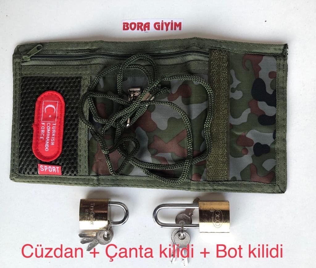 Asker Cüzdanı Ipli Askılı Bot Kilidi Çanta Kilidi Çok Renkli