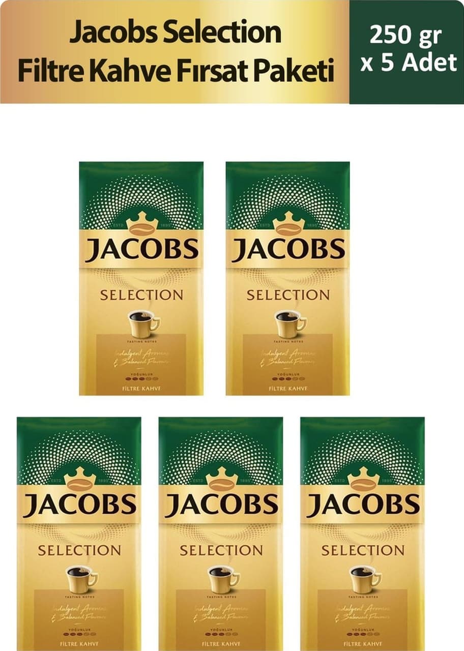 Jacobs Selection Filtre Kahve Fırsat Paketi 5 x 250 G