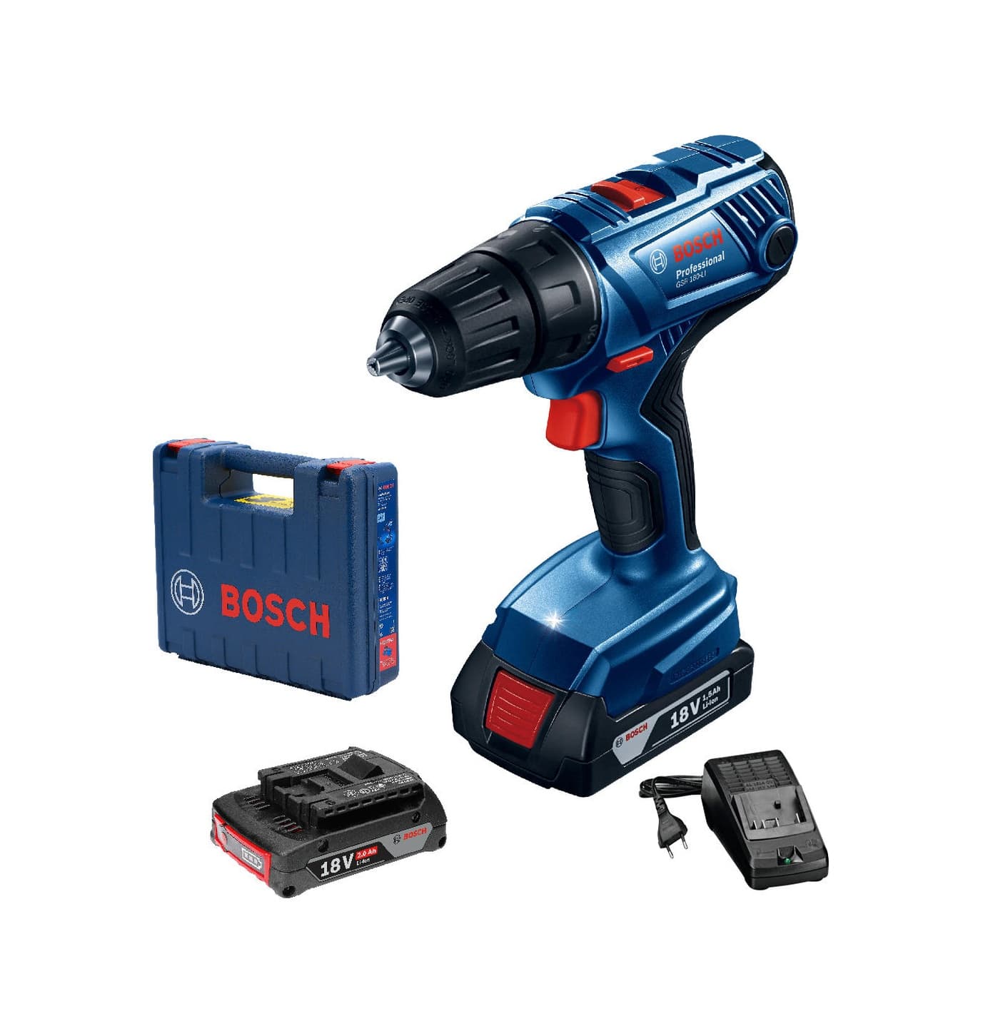 Bosch Professional GSR 180-LI 2x2.0Ah Çift Akülü Delme/Vidalama Makinesi - 06019F8109