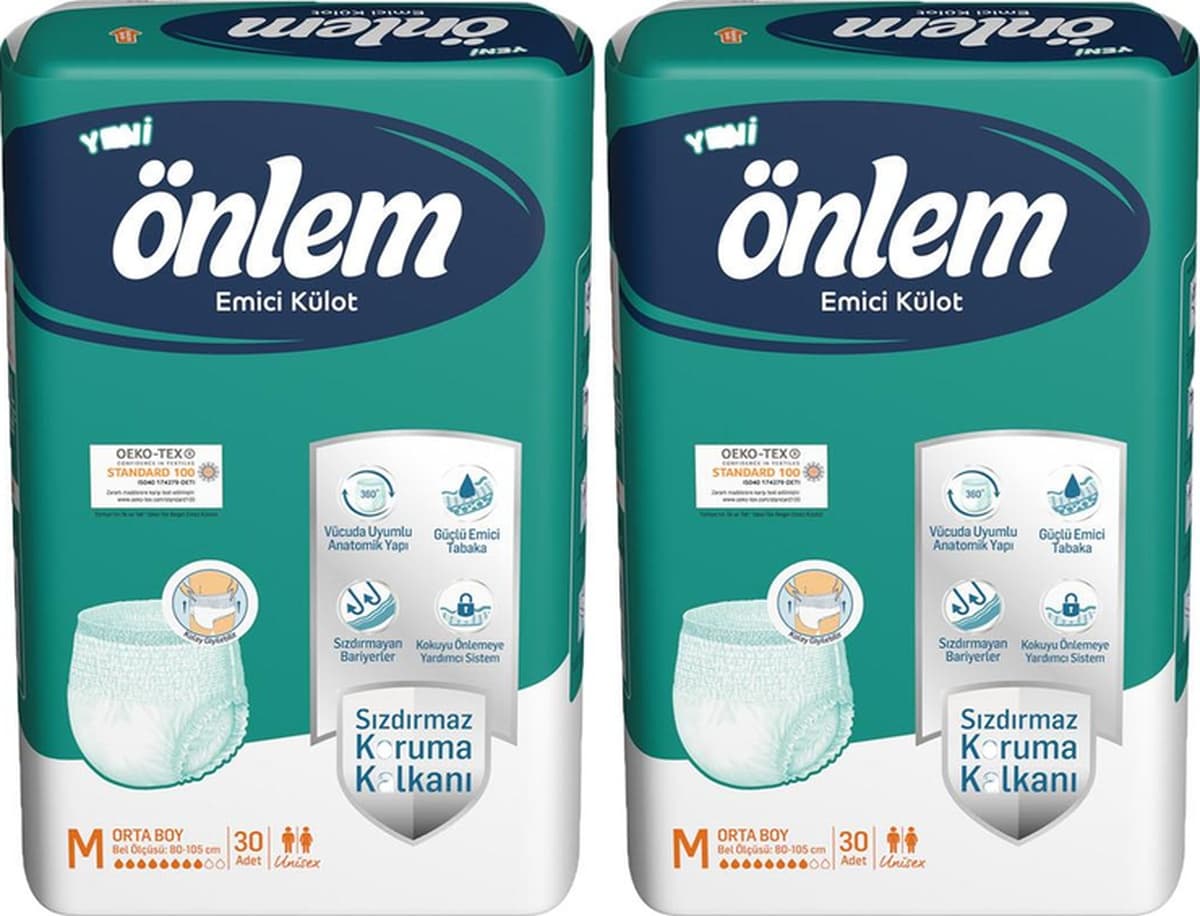 Önlem Yetişkin Emici Külot Bezi Orta Boy M 2 x 30'lu