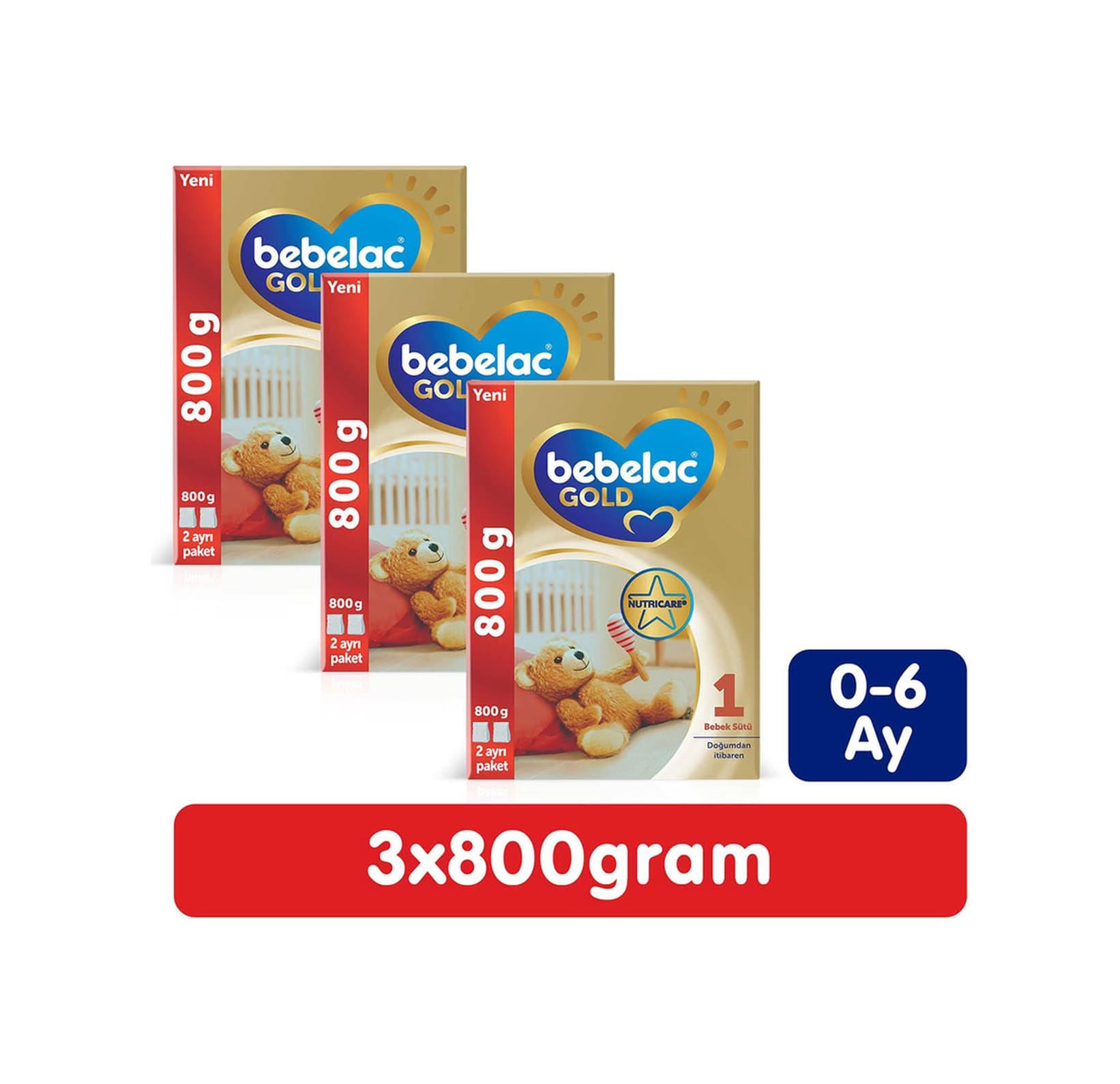 Bebelac Gold 1 Bebek Sütü 0-6 Ay 800 G x 3 Adet 2400 G