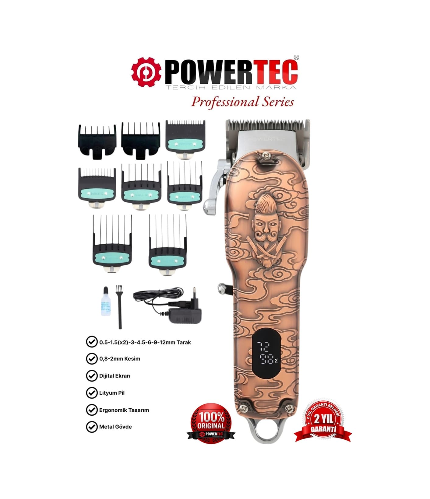 Powertec TR-6700 Dijital Saç Sakal Tıraş Makinesi
