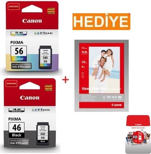 Canon Pg 46 Cl 56 Kartuş 50 Adet Fotoğraf Kağıdı