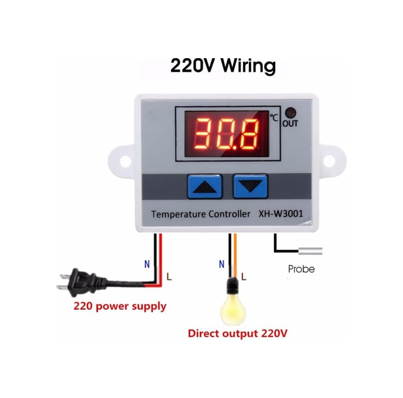 220V Termostat Xh-W3001 Dijital Termostat Sıcaklık Kontrol Cihazı