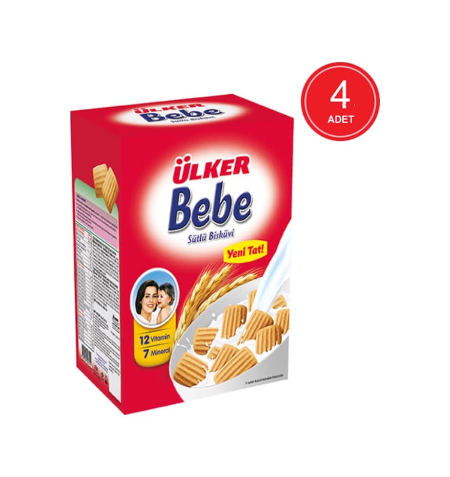 Ülker 12 Vitamin 7 Mineral Sütlü Bebe Bisküvisi 4 x 800 G