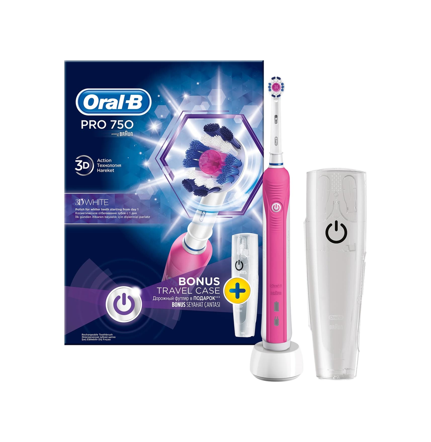 Oral-B Pro 750 CrossAction Elektrikli Diş Fırçası Pembe