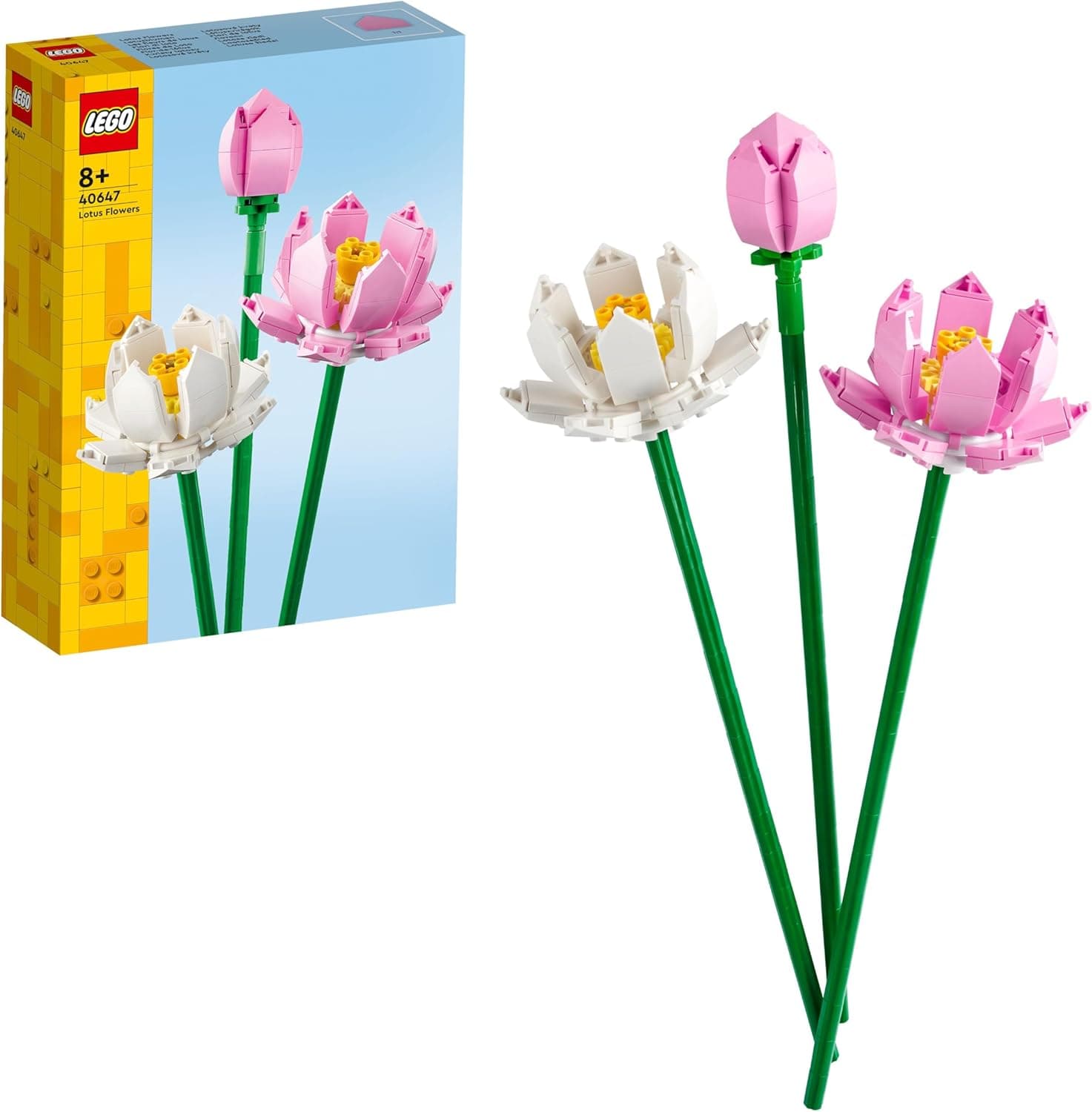 LEGO® Botanicals Lotus Çiçekleri 40647 – 8 Yas ve Üzeri Çocuklar için 2 Çiçek ve 1 Tomurcuk Içeren Oyuncak Yapim Seti (220 Parça)