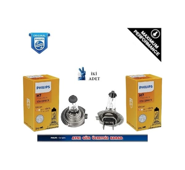 Philips H7 %30 Fazla Işık Far Ampül 12972Prc1 Uzun Ömürlü