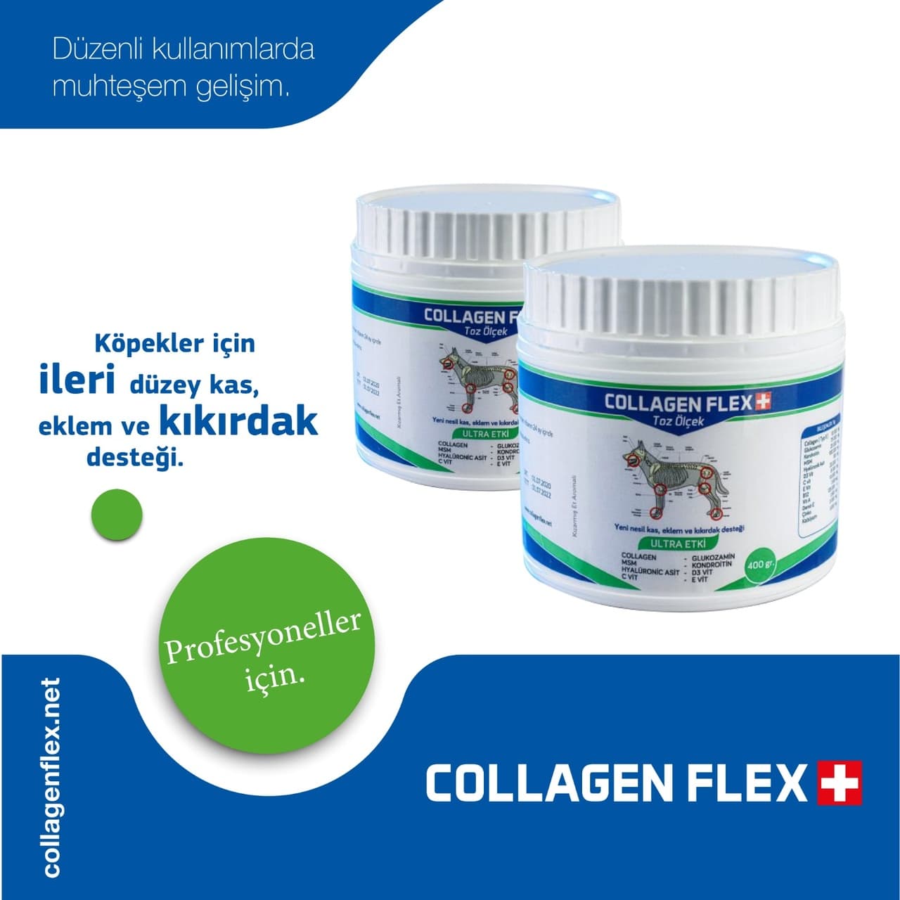 Collagen Flex Eklem ve Köpek Vitamini 2 x 400 G
