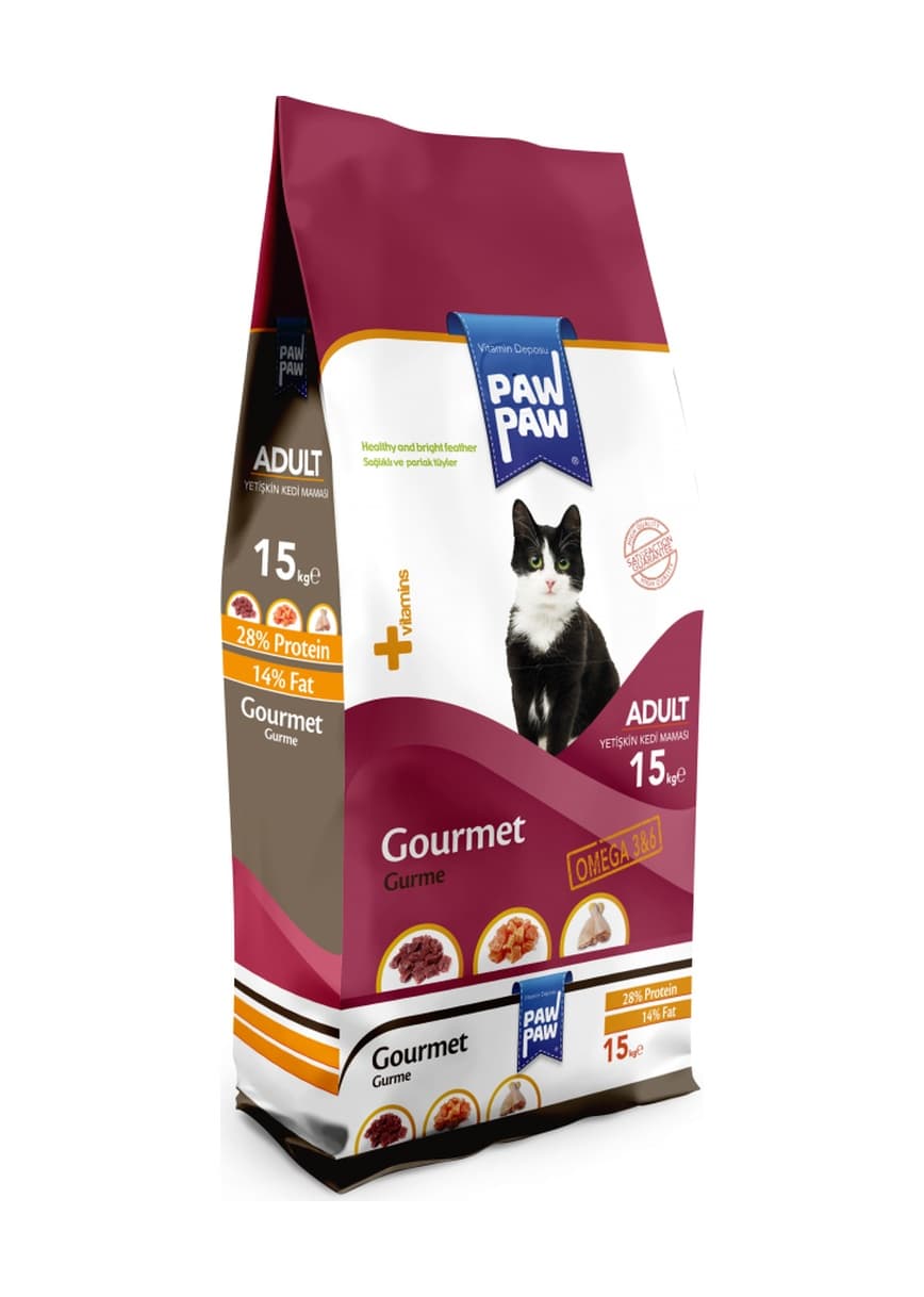 Paw Paw Gourmet Gurme Yetişkin Kedi Maması 15 KG